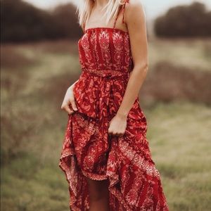Red maxi dress